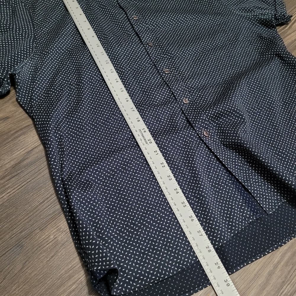 Ted Baker Men's Navy Blue Polka Dot Shirt Size 7 / 2X? Premium Quiet Luxury - Picture 8 of 8